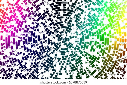 Light Multicolor, Rainbow vector template with bent lines. Creative illustration in halftone marble style with gradient. Pattern for your business design.
