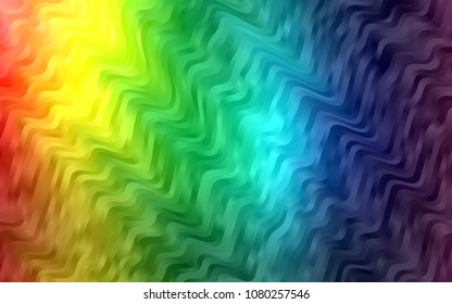 Light Multicolor, Rainbow vector template with bent lines. Shining illustration, which consist of blurred lines, circles. Pattern for your business design.