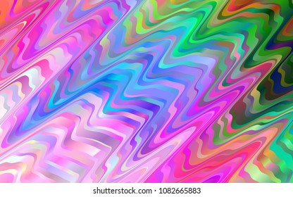 Light Multicolor, Rainbow vector template with bubble shapes. Glitter abstract illustration with wry lines. Marble style for your business design.