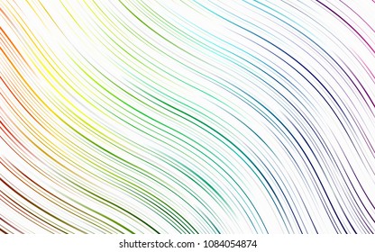 Light Multicolor, Rainbow vector template with lines, ovals. Creative illustration in halftone marble style with gradient. Brand-new design for your ads, poster, banner.
