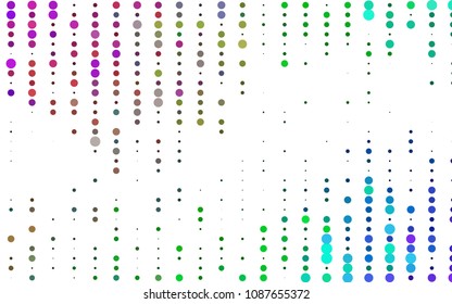 Light Multicolor, Rainbow vector  template with circles. Glitter abstract illustration with blurred drops of rain. Completely new template for your brand book.