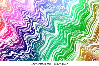 Light Multicolor, Rainbow vector template with bent lines. Shining crooked illustration in marble style. Pattern for your business design.