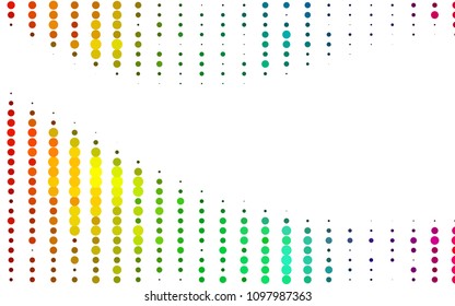 Light Multicolor, Rainbow vector  template with circles. Beautiful colored illustration with blurred circles in nature style. Pattern can be used as texture of water, rain drops.