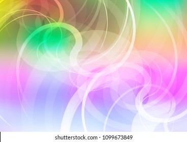 Light Multicolor, Rainbow vector template with lines, ovals. Colorful illustration in abstract marble style with gradient. The best blurred design for your business.