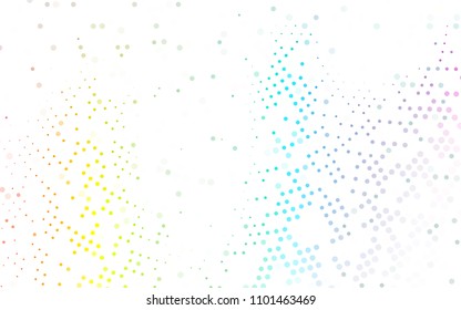 Light Multicolor, Rainbow vector  template with circles. Beautiful colored illustration with blurred circles in nature style. Pattern can be used as texture of water, rain drops.
