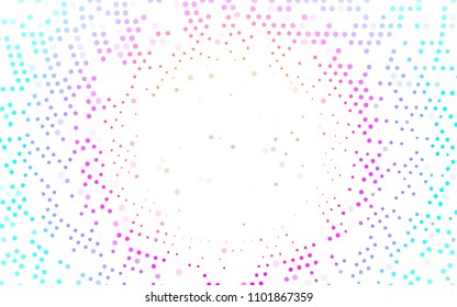 Light Multicolor, Rainbow vector  template with circles. Glitter abstract illustration with blurred drops of rain. The pattern can be used for aqua ad, booklets.