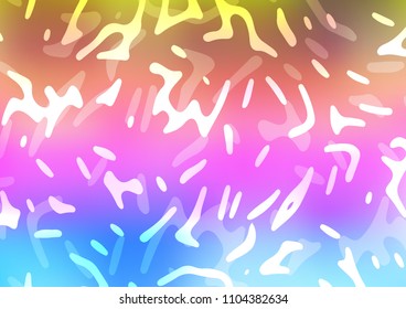 Light Multicolor, Rainbow vector template with lava shapes. Shining crooked illustration in marble style. Textured wave pattern for backgrounds.