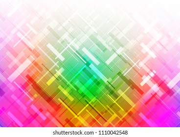 Light Multicolor, Rainbow vector template with repeated sticks. Glitter abstract illustration with colored sticks. The pattern can be used for busines ad, booklets, leaflets