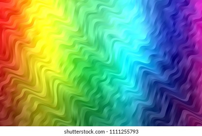 Light Multicolor, Rainbow vector template with abstract lines. Glitter abstract illustration with wry lines. A new texture for your  ad, booklets, leaflets.