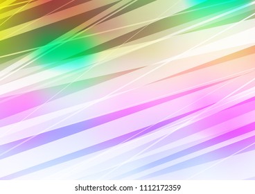 Light Multicolor, Rainbow vector template with repeated sticks. Lines on blurred abstract background with gradient. The pattern can be used for websites.