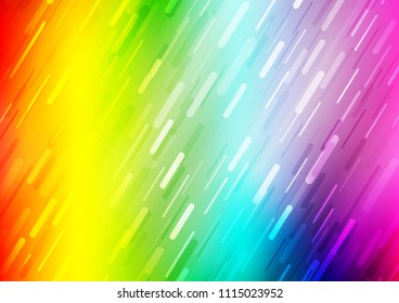 Light Multicolor, Rainbow vector template with repeated sticks. Shining colored illustration with narrow lines. The pattern can be used as ads, poster, banner for commercial.
