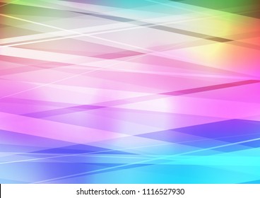 Light Multicolor, Rainbow vector template with repeated sticks. Lines on blurred abstract background with gradient. The pattern can be used for websites.