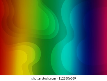 Light Multicolor, Rainbow vector template with abstract lines. A completely new color illustration in marble style. A completely new template for your business design.