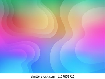 Light Multicolor, Rainbow vector template with bent lines. Brand new colored illustration in marble style with gradient. New composition for your brand book.