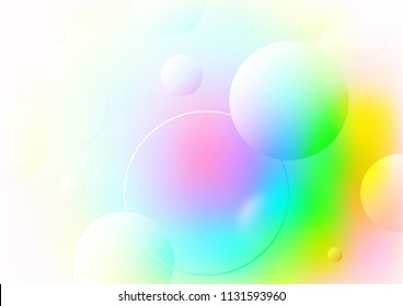 Light Multicolor, Rainbow vector template with circles. Abstract illustration with colored bubbles in nature style. The pattern can be used for ads, leaflets of liquid.