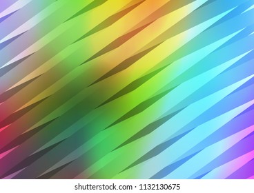 Light Multicolor, Rainbow vector template with repeated sticks. Lines on blurred abstract background with gradient. The pattern can be used as ads, poster, banner for commercial.