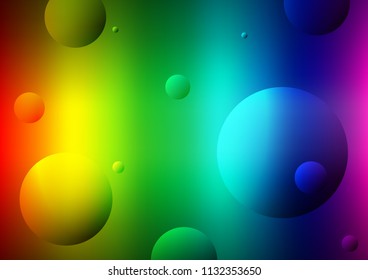 Light Multicolor, Rainbow vector template with circles. Blurred bubbles on abstract background with colorful gradient. Completely new template for your brand book.