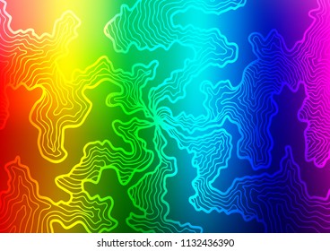 Light Multicolor, Rainbow vector template with abstract lines. A completely new color illustration in marble style. Brand new design for your ads, poster, banner.