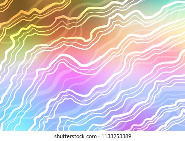 Light Multicolor, Rainbow vector template with bent ribbons. A completely new color illustration in marble style. Marble style for your business design.