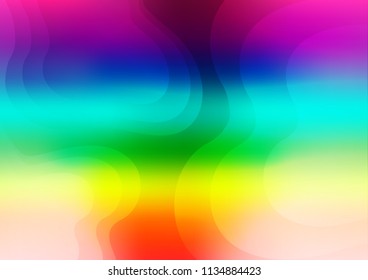 Light Multicolor, Rainbow vector template with bubble shapes. Glitter abstract illustration with wry lines. Marble style for your business design.