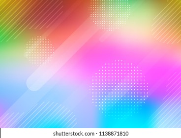 Light Multicolor, Rainbow vector template with repeated sticks, circles. Blurred decorative design in simple style with lines, circles. Best design for your ad, poster, banner.