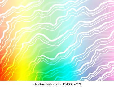 Light Multicolor, Rainbow vector template with liquid shapes. Modern gradient abstract illustration with bandy lines. Brand new design for your ads, poster, banner.