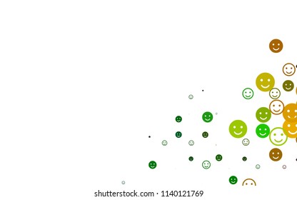 Light Multicolor, Rainbow vector template with sweet snacks. Beautiful colored illustration with smiles in simple style. Pattern for parties, gifts, congratulations.