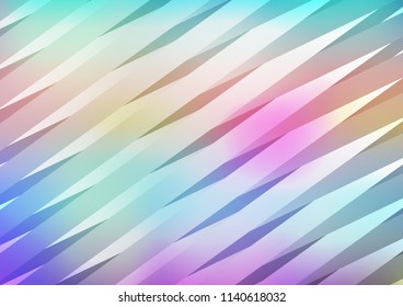 Light Multicolor, Rainbow vector template with repeated sticks. Lines on blurred abstract background with gradient. Smart design for your business advert.