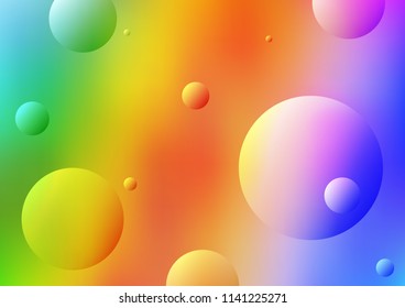 Light Multicolor, Rainbow vector template with circles. Glitter abstract illustration with blurred drops of rain. The pattern can be used for beautiful websites.