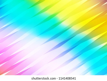 Light Multicolor, Rainbow vector template with repeated sticks. Blurred decorative design in simple style with lines. The template can be used as a background.