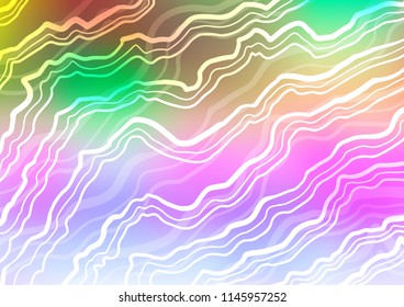 Light Multicolor, Rainbow vector template with lava shapes. An elegant bright illustration with gradient. Marble style for your business design.