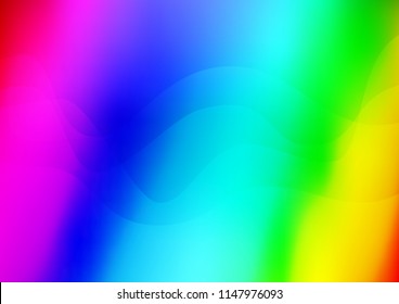 Light Multicolor, Rainbow vector template with bent ribbons. Modern gradient abstract illustration with bandy lines. New composition for your brand book.