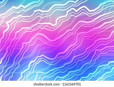 Light Multicolor, Rainbow vector template with bent lines. A completely new color illustration in marble style. The best blurred design for your business.