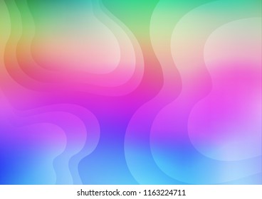 Light Multicolor, Rainbow vector template with liquid shapes. Shining crooked illustration in marble style. Textured wave pattern for backgrounds.