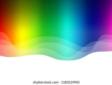 Light Multicolor, Rainbow vector template with abstract lines. Creative illustration in halftone marble style with gradient. Brand new design for your ads, poster, banner.