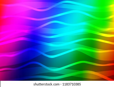 Light Multicolor, Rainbow vector template with repeated sticks. Shining colored illustration with narrow lines. Best design for your ad, poster, banner.