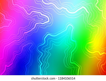 Light Multicolor, Rainbow vector template with abstract lines. Geometric illustration in marble style with gradient.  Pattern for your business design.