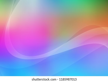 Light Multicolor, Rainbow vector template with lines, ovals. A sample with blurred bubble shapes. The best blurred design for your business.