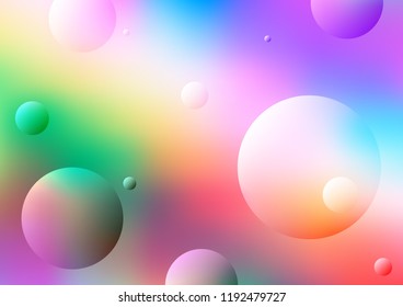 Light Multicolor, Rainbow vector template with circles. Abstract illustration with colored bubbles in nature style. The pattern can be used for aqua ad, booklets.