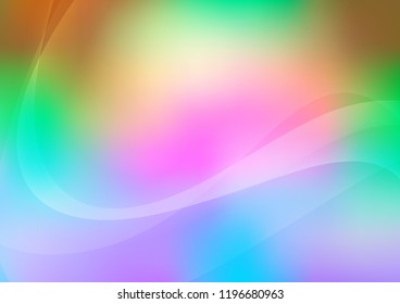 Light Multicolor, Rainbow vector template with abstract lines. Shining illustration, which consist of blurred lines, circles. Pattern for your business design.