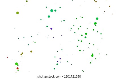 Light Multicolor, Rainbow vector template with spots. Blurred decorative design in abstract style with bubbles. Pattern of water, rain drops.
