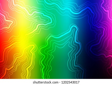 Light Multicolor, Rainbow vector template with abstract lines. Creative illustration in halftone marble style with gradient. The elegant pattern for brand book.
