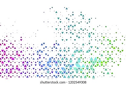 Light Multicolor, Rainbow vector template with crystals, triangles. Glitter abstract illustration with triangular shapes. Best design for your ad, poster, banner.