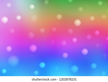 Light Multicolor, Rainbow vector template with circles. Abstract illustration with colored bubbles in nature style. The pattern can be used for aqua ad, booklets.