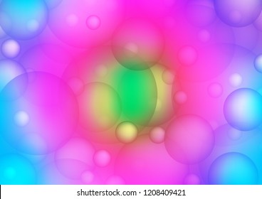 Light Multicolor, Rainbow vector template with circles. Abstract illustration with colored bubbles in nature style. New design for ad, poster, banner of your website.