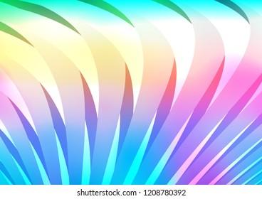 Light Multicolor, Rainbow vector template with repeated sticks. Lines on blurred abstract background with gradient. The template can be used as a background.