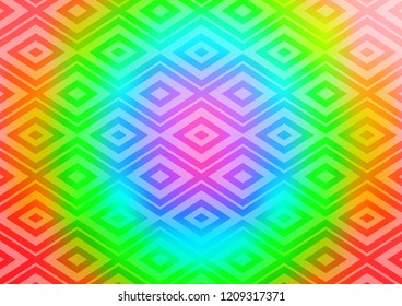 Light Multicolor, Rainbow vector template with sticks, squares. Shining colorful illustration with lines, rectangles. Pattern for ads, posters, banners.