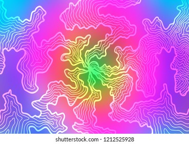Light Multicolor, Rainbow vector template with bubble shapes. Modern gradient abstract illustration with bandy lines. A new texture for your  ad, booklets, leaflets.