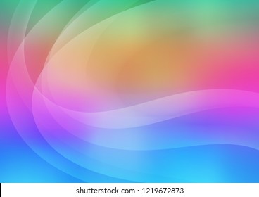 Light Multicolor, Rainbow vector template with lines, ovals. Brand new colored illustration in marble style with gradient. The template for cell phone backgrounds.