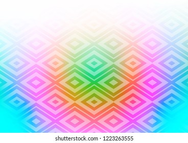 Light Multicolor, Rainbow vector template with sticks, squares. Glitter abstract illustration with colorful lines, rhombuses. Best design for your ad, poster, banner.